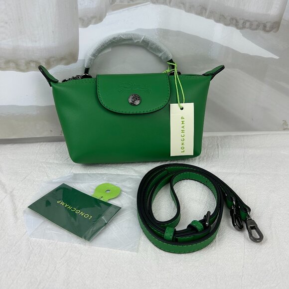 NWT LONGCHAMP LE PLIAGE XTRA XS POUCH GREEN - Picture 1 of 11